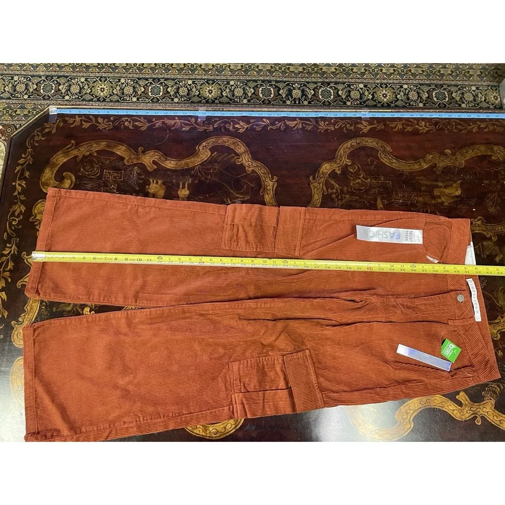 NWT Tinseltown Brown Corduroy Wide‎ Leg Cargo Pant Y2K Grunge Skater Rave 5 / 27